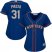 New York Mets #31 Mike Piazza Blue(Grey NO.) Alternate Womens Stitched MLB Jersey