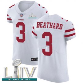 Nike San Francisco 49ers #3 C.J. Beathard White Super Bowl LIV 2020 Mens Stitched NFL Vapor Untouchable Elite Jersey