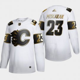 Calgary Flames #23 Sean Monahan Mens Adidas White Golden Edition Limited Stitched NHL Jersey