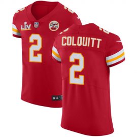 Nike Kansas City Chiefs #2 Dustin Colquitt Red Team Color Mens Super Bowl LV Bound Stitched NFL Vapor Untouchable Elite Jersey