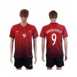 Turkey #9 Hakan Sukur Home Soccer Country Jersey
