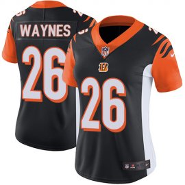 Nike Cincinnati Bengals #26 Trae Waynes Black Team Color Womens Stitched NFL Vapor Untouchable Limited Jersey