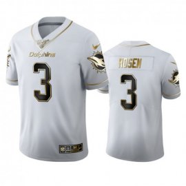 Miami Dolphins #3 Josh Rosen Mens Nike White Golden Edition Vapor Limited NFL 100 Jersey