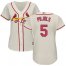 St.Louis Cardinals #5 Albert Pujols Cream Alternate Womens Stitched MLB Jersey