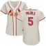 St.Louis Cardinals #5 Albert Pujols Cream Alternate Womens Stitched MLB Jersey