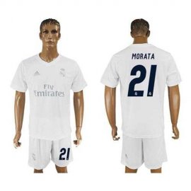 Real Madrid #21 Morata Marine Environmental Protection Home Soccer Club Jersey