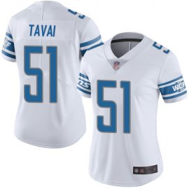 Nike Detroit Lions #51 Jahlani Tavai White Womens Stitched NFL Vapor Untouchable Limited Jersey