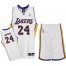 Los Angeles Lakers 24 Kobe Bryant White Revolution 30 Swingman Jersey & Shorts Suit Cheap