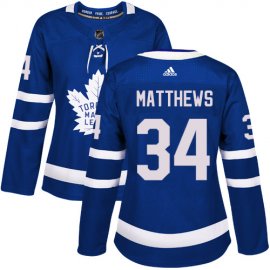 Adidas Toronto Maple Leafs #34 Auston Matthews Blue Home Authentic Womens Stitched NHL Jersey
