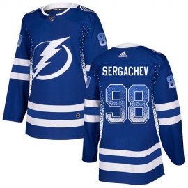 Adidas Tampa Bay Lightning #98 Mikhail Sergachev Blue Home Authentic Drift Fashion Stitched NHL Jersey