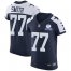 Nike Dallas Cowboys #77 Tyron Smith Navy Blue Thanksgiving Mens Stitched With Established In 1960 Patch NFL Vapor Untouchable Throwback Elite Jersey