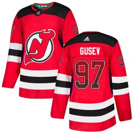 Adidas New Jersey Devils #97 Nikita Gusev Red Home Authentic Drift Fashion Stitched NHL Jersey
