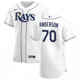 Tampa Bay Rays #70 Nick Anderson Mens Nike White Home 2020 Authentic Player MLB Jersey