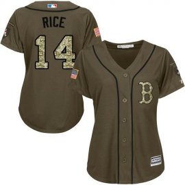 Boston Red Sox #14 Jim Rice Green Salute to Service Womens Stitched MLB Jersey