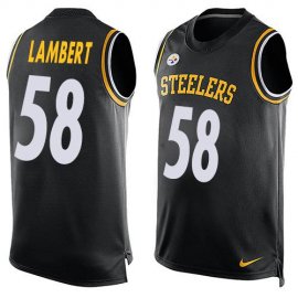 Nike Pittsburgh Steelers #58 Jack Lambert Black Team Color Mens Stitched NFL Limited Tank Top Jersey