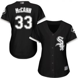 Chicago White Sox #33 James McCann Black Alternate Womens Stitched MLB Jersey