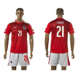 Austria #21 Janko Red Home Soccer Country Jersey