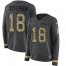 Nike Minnesota Vikings #18 Justin Jefferson Anthracite Salute to Service Womens Stitched NFL Limited Therma Long Sleeve Jersey