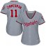 Washington Nationals #11 Ryan Zimmerman Grey Road Womens Stitched MLB Jersey