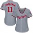 Washington Nationals #11 Ryan Zimmerman Grey Road Womens Stitched MLB Jersey