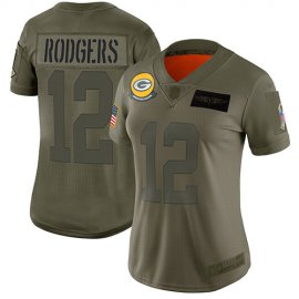 Nike Green Bay Packers #12 Aaron Rodgers Camo Womens Stitched NFL Limited 2019 Salute to Service Jersey