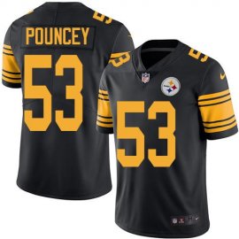Nike Pittsburgh Steelers #53 Maurkice Pouncey Black Mens Stitched NFL Limited Rush Jersey