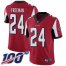 Nike Atlanta Falcons #24 Devonta Freeman Red Team Color Mens Stitched NFL 100th Season Vapor Limited Jersey
