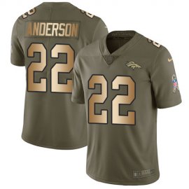 Nike Denver Broncos #22 C.J. Anderson Olive/Gold Mens Stitched NFL Limited 2017 Salute To Service Jersey