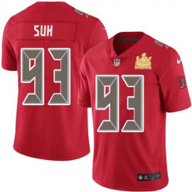 Nike Tampa Bay Buccaneers #93 Ndamukong Suh Red Mens Super Bowl LV Champions Patch Stitched NFL Limited Rush Jersey