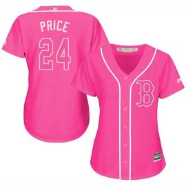 Boston Red Sox #24 David Price Pink Fashion Womens Stitched MLB Jersey