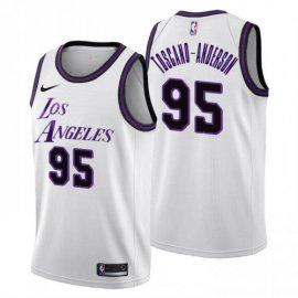 Nike Los Angeles Lakers #95 Juan Toscano-Anderson Womens 2022-23 City Edition NBA Jersey – Cherry Blossom White Womens