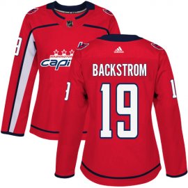 Adidas Washington Capitals #19 Nicklas Backstrom Red Home Authentic Womens Stitched NHL Jersey