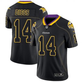 Nike Minnesota Vikings #14 Stefon Diggs Lights Out Black Mens Stitched NFL Limited Rush Jersey