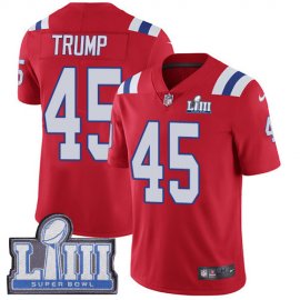Nike New England Patriots #45 Donald Trump Red Alternate Super Bowl LIII Bound Mens Stitched NFL Vapor Untouchable Limited Jersey