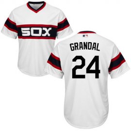 Chicago White Sox #24 Yasmani Grandal White New Cool Base Alternate Home Stitched Youth MLB Jersey