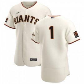 San Francisco Giants #1 Mauricio Dubon Mens Nike Cream Home 2020 Authentic 20 at 24 Patch Player MLB Jersey
