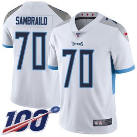 Nike Tennessee Titans #70 Ty Sambrailo White Mens Stitched NFL 100th Season Vapor Untouchable Limited Jersey