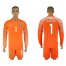Brazil #1 Alisson Orange Goalkeeper Long Sleeves Soccer Country Jersey
