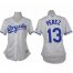 Kansas City Royals #13 Salvador Perez White Home Womens Stitched MLB Jersey