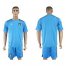 Italy Blank Blue Goalkeeper Soccer Country Jersey