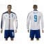 Italy #9 Pelle White Away Long Sleeves Soccer Country Jersey