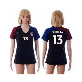 Womens USA #13 Morgan Away Soccer Country Jersey