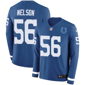 Nike Indianapolis Colts #56 Quenton Nelson Royal Blue Team Color Mens Stitched NFL Limited Therma Long Sleeve Jersey