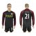 Manchester City #21 Silva Away Long Sleeves Soccer Club Jersey