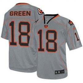 Nike Cincinnati Bengals #18 A.J. Green Lights Out Grey Mens Stitched NFL Elite Jersey