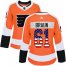 Adidas Philadelphia Flyers #61 Justin Braun Orange Home Authentic USA Flag Womens Stitched NHL Jersey