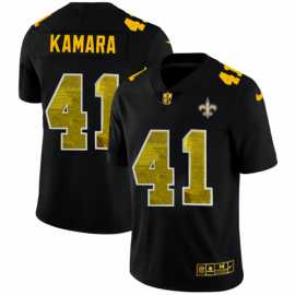 New Orleans New Orleans Saints #41 Alvin Kamara Mens Black Nike Golden Sequin Vapor Limited NFL Jersey