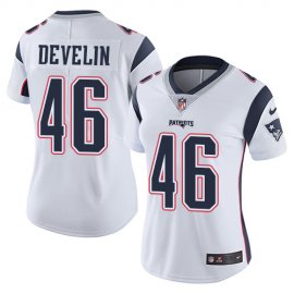 Nike New England Patriots #46 James Develin White Womens Stitched NFL Vapor Untouchable Limited Jersey