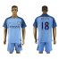 Manchester City #18 Delph Home Soccer Club Jersey