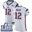 Nike New England Patriots #12 Tom Brady White Super Bowl LIII Bound Mens Stitched NFL Vapor Untouchable Elite Jersey